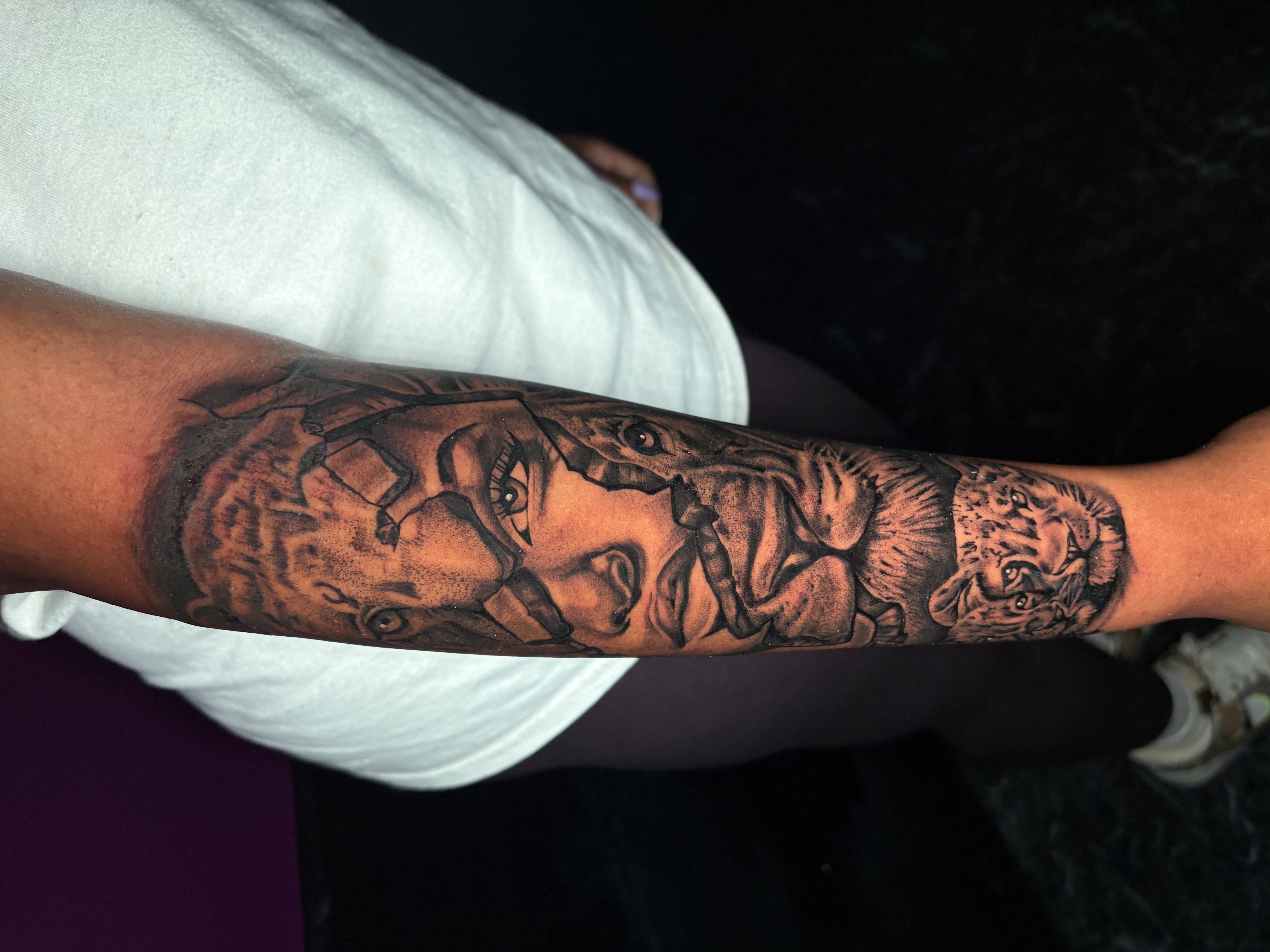 Black & Grey + Realism woman tattoo on Forearm by TATMANERC on TattMe