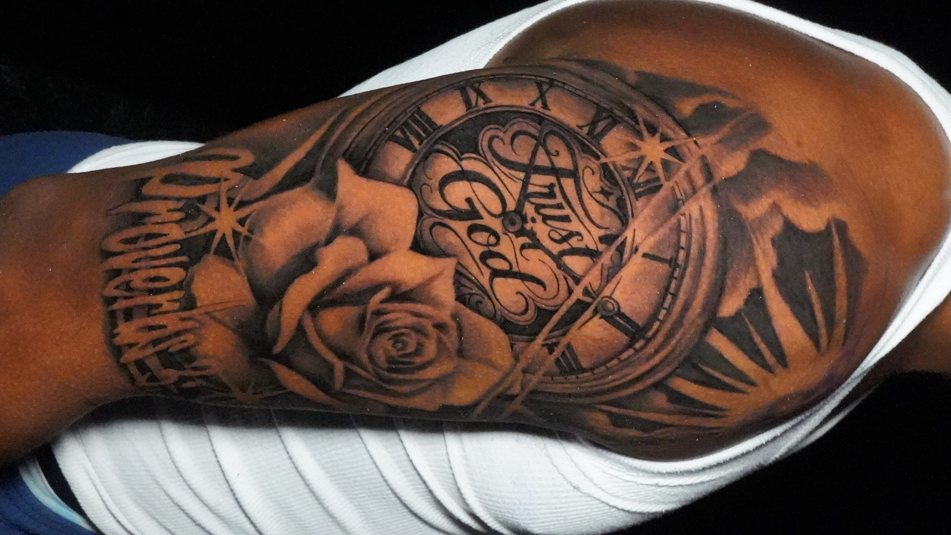 Black & Grey + Surrealism shoulder tattoo on Shoulder by TATMANERC on TattMe