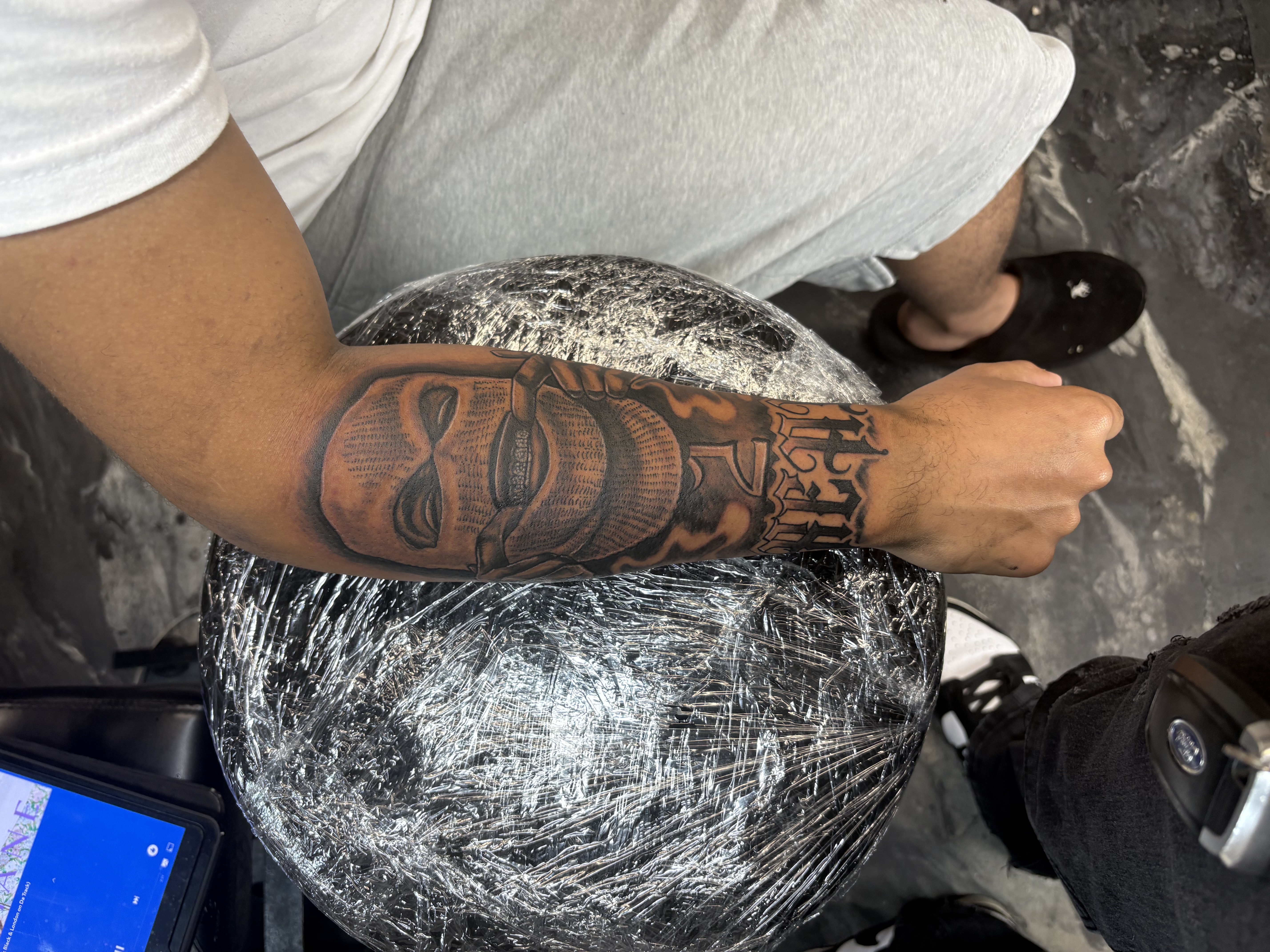 Black & Grey + Illustrative balaclava tattoo on Forearm by 438Star on TattMe