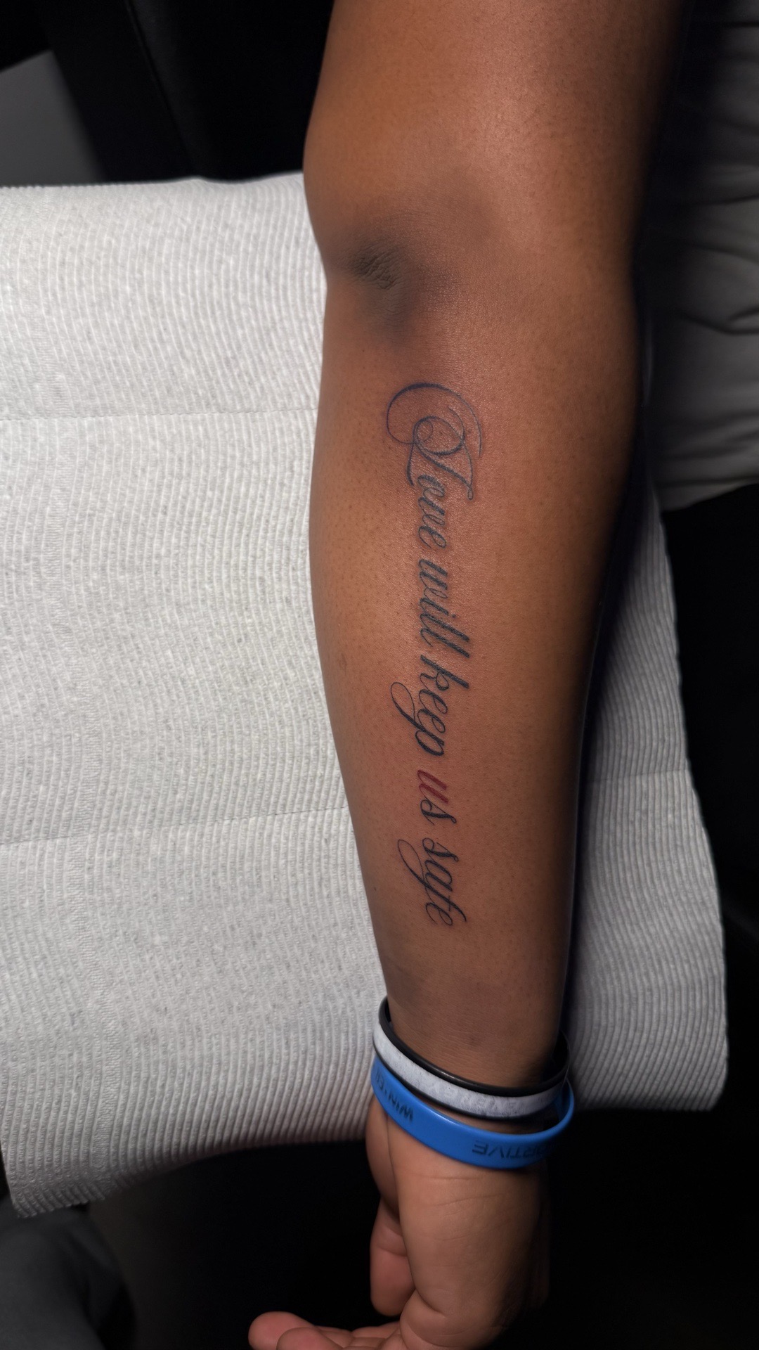 Lettering + Script lettering tattoo on Forearm by tattoo.banditt on TattMe