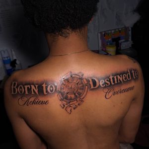 Lettering + Script script tattoo on Upper Back by tattoo.banditt on TattMe