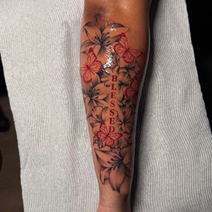 Floral + Black & Grey lilies tattoo on Forearm by tattoo.banditt on TattMe