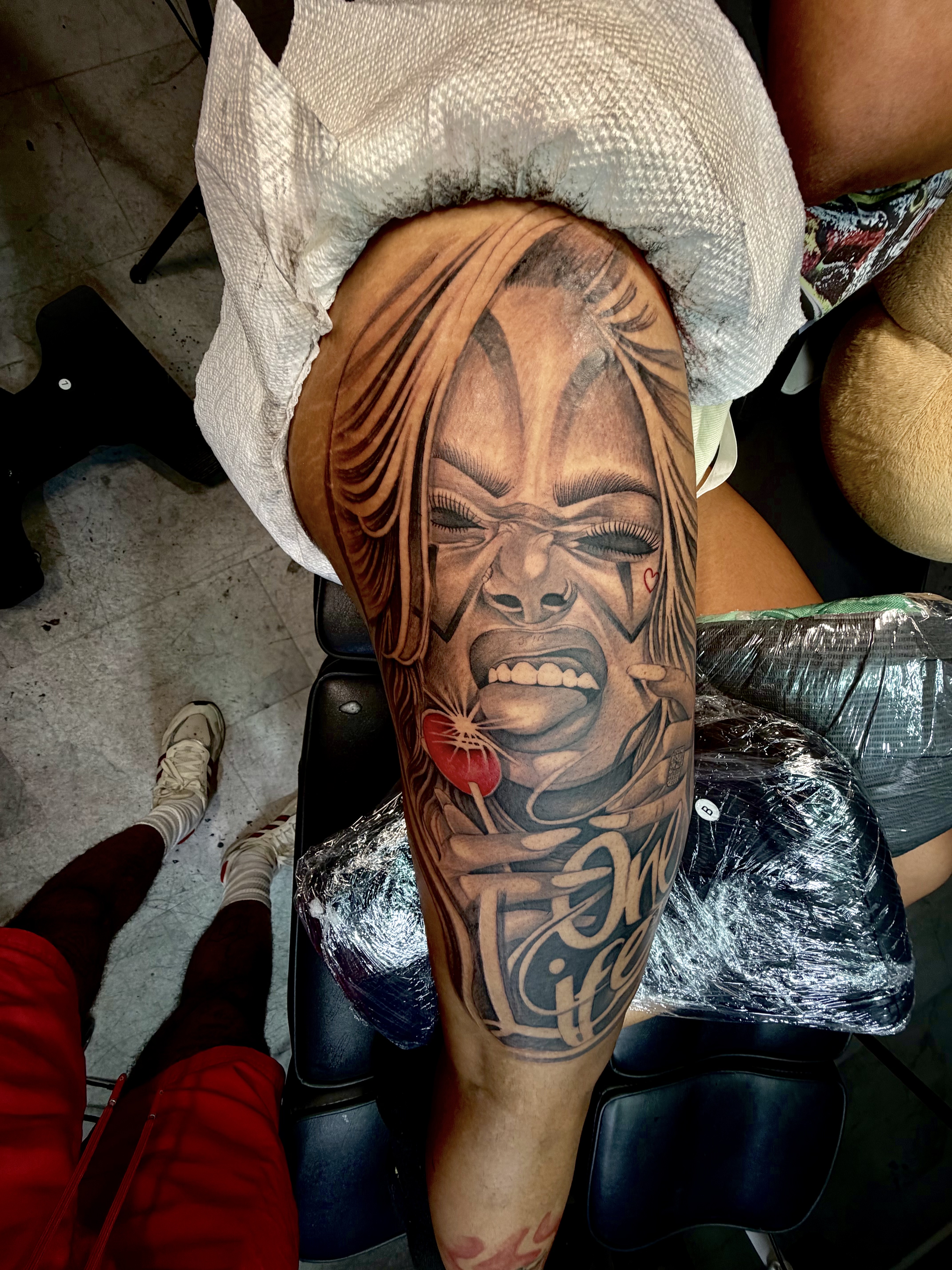 Black & Grey + Chicano woman tattoo on Half Sleeve by 100inkz on TattMe