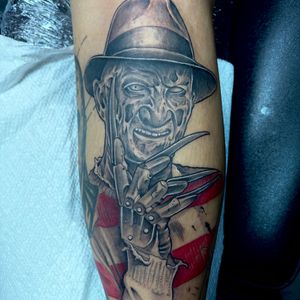 Realism + Black & Grey freddy krueger tattoo on Calf by 100inkz on TattMe