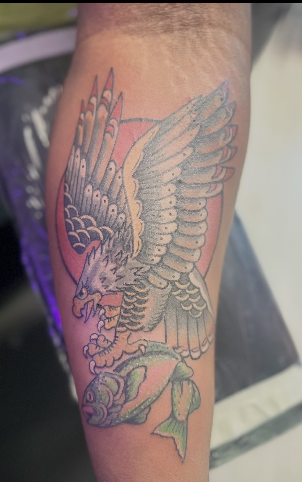 American Traditional + Traditional eagle tattoo on Forearm by Patriarch_Tattoo_Company on TattMe