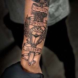 Black & Grey + Illustrative crown tattoo on Forearm by Patriarch_Tattoo_Company on TattMe