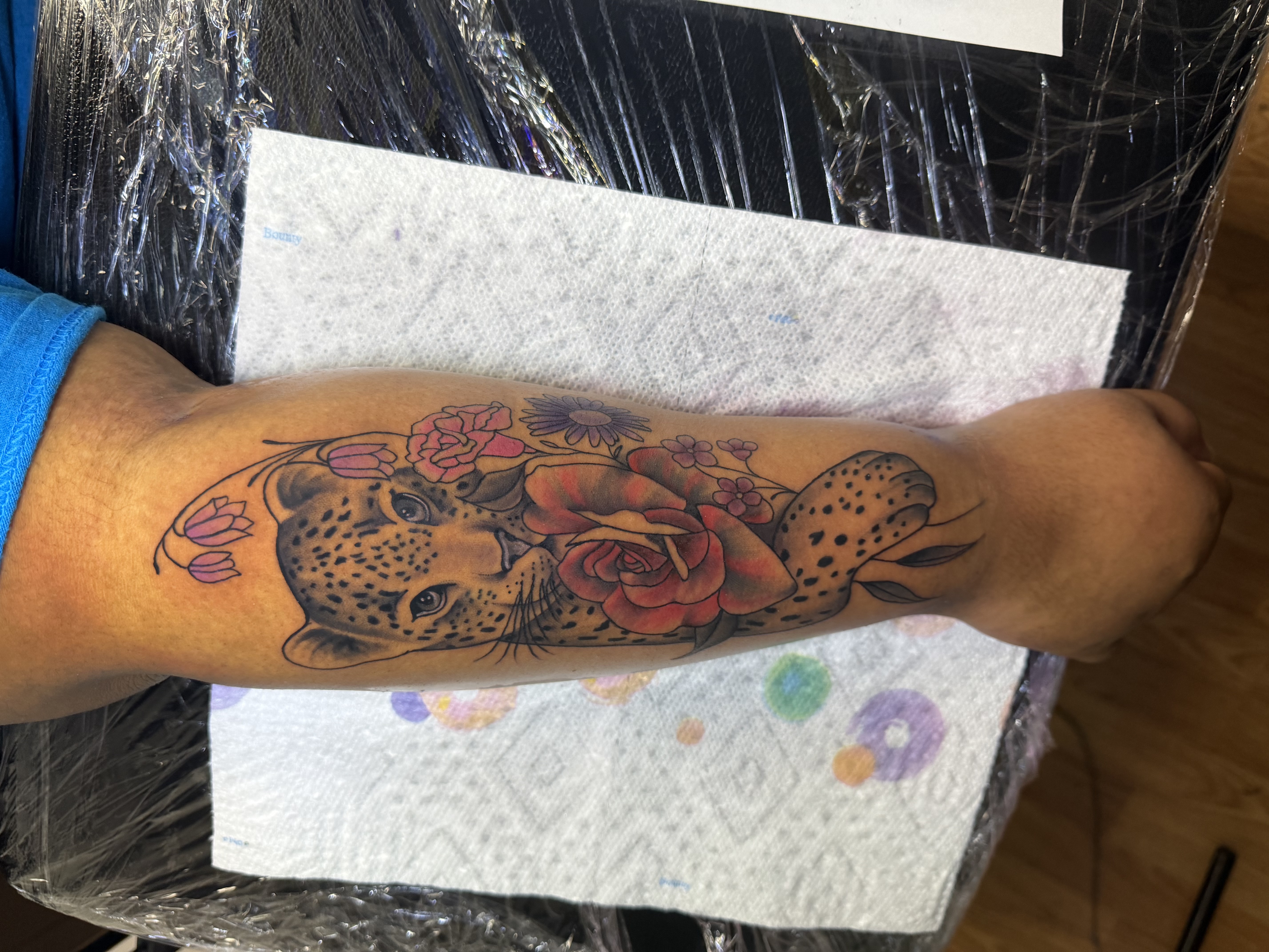Color + Illustrative leopard tattoo on Forearm by TaeDavinci on TattMe