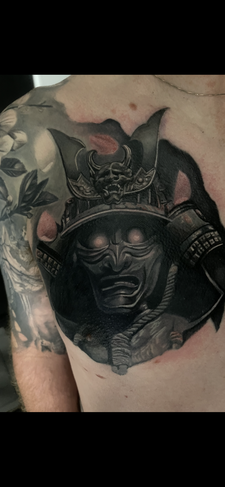 Black & Grey + Realism samurai tattoo on Chest by D-Artist on TattMe