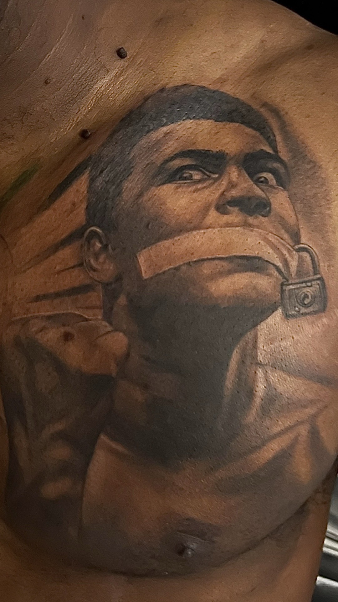 Realism + Black & Grey man tattoo on Chest by D-Artist on TattMe