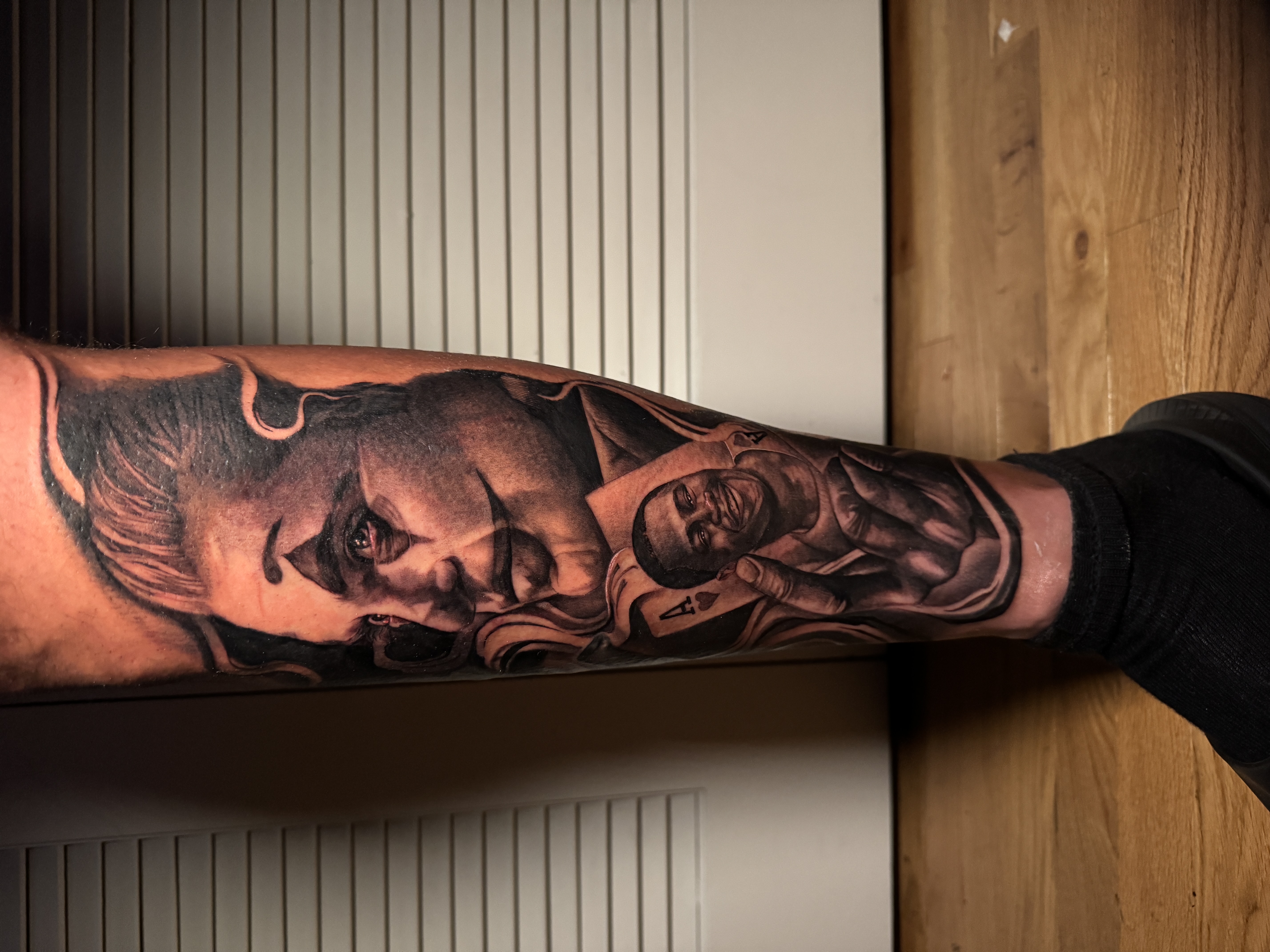 Realism + Black & Grey joker tattoo on Calf by D-Artist on TattMe