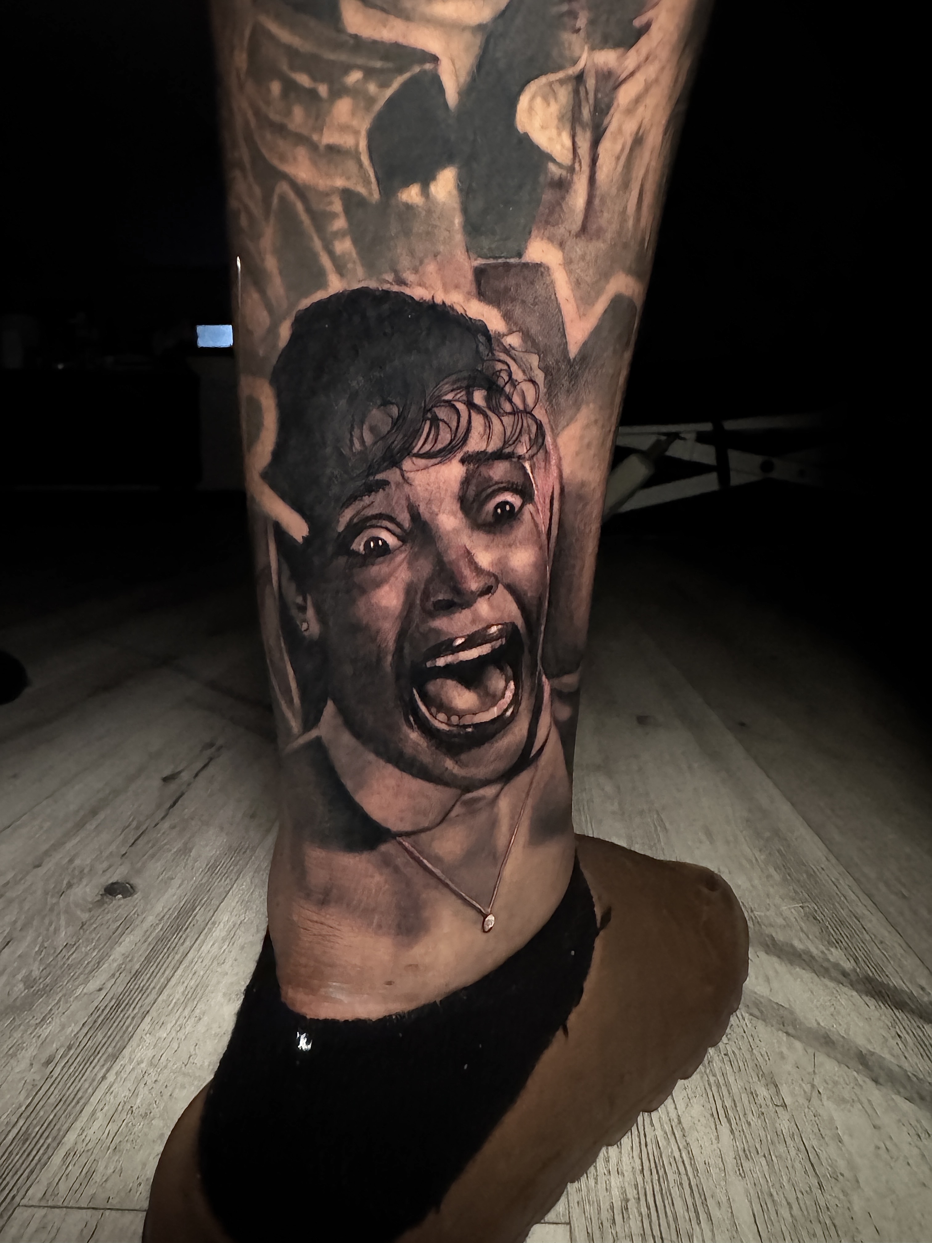 Black & Grey + Realism woman tattoo on Calf by D-Artist on TattMe