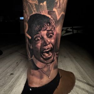 Black & Grey + Realism woman tattoo on Calf by D-Artist on TattMe