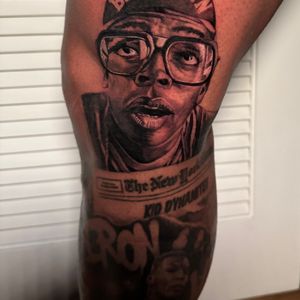 Realism + Black & Grey portrait tattoo on Thigh by D-Artist on TattMe