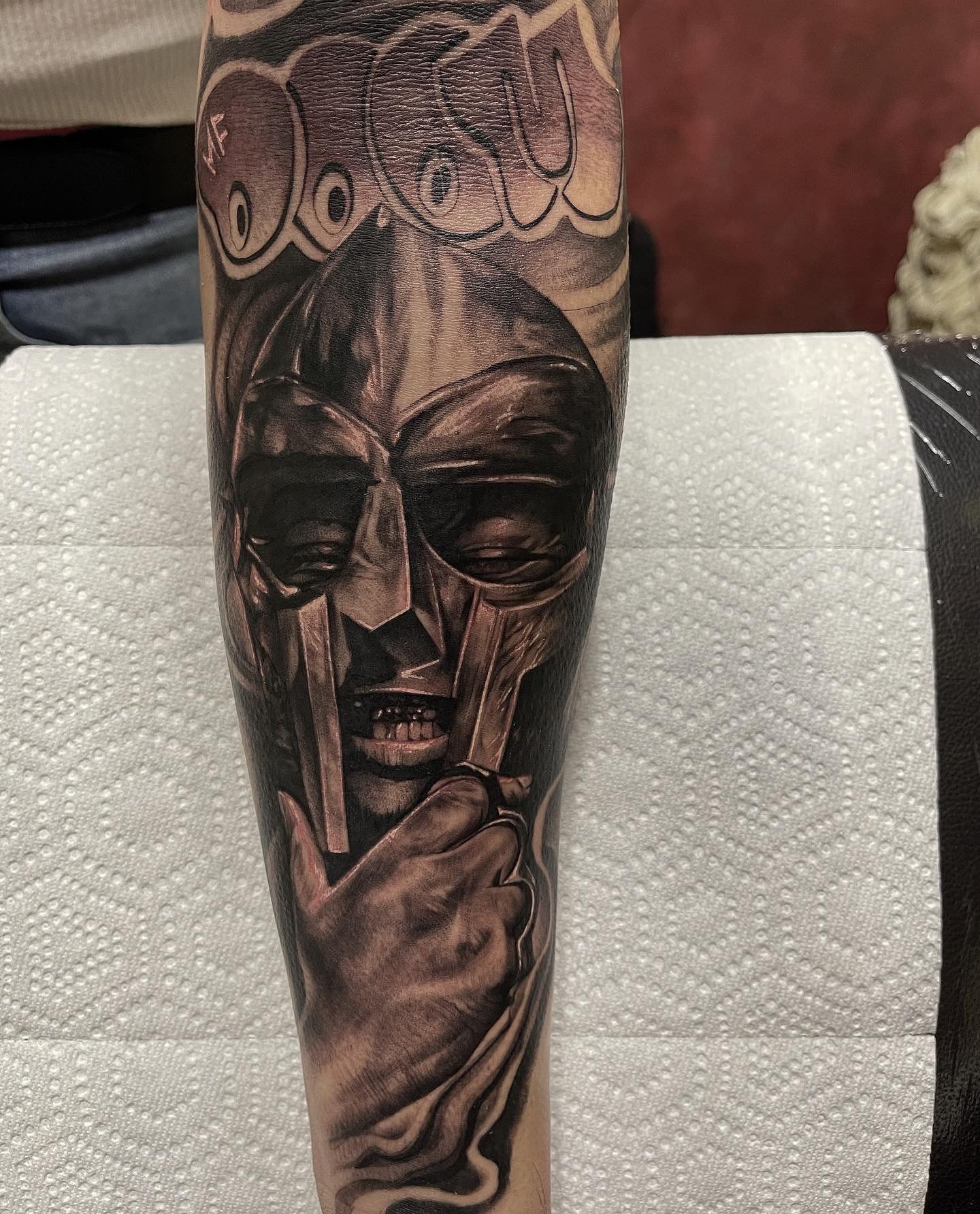 Black & Grey + Realism mask tattoo on Forearm by D-Artist on TattMe