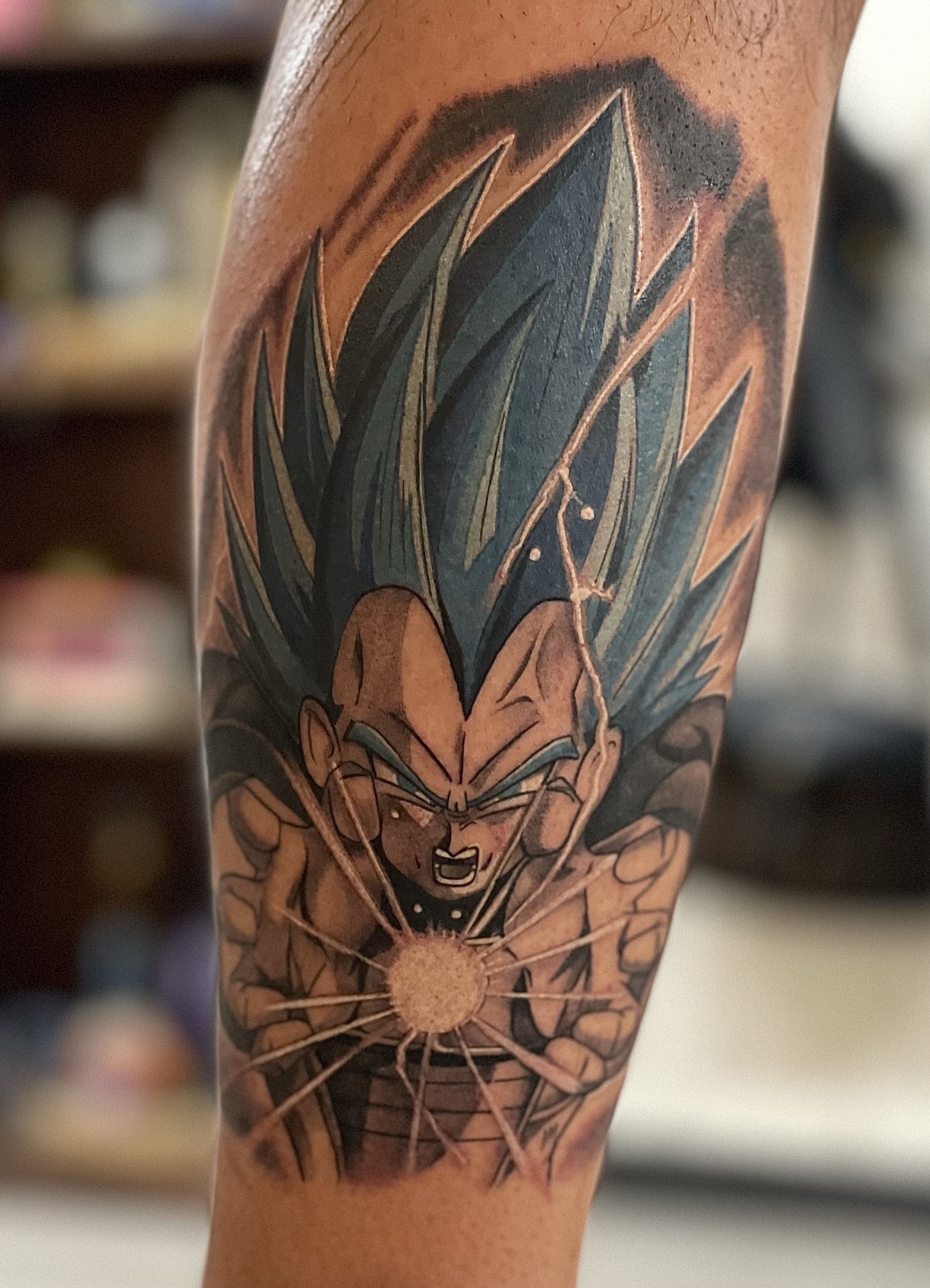 Anime + Pop Culture vegeta tattoo on Calf by D-Artist on TattMe