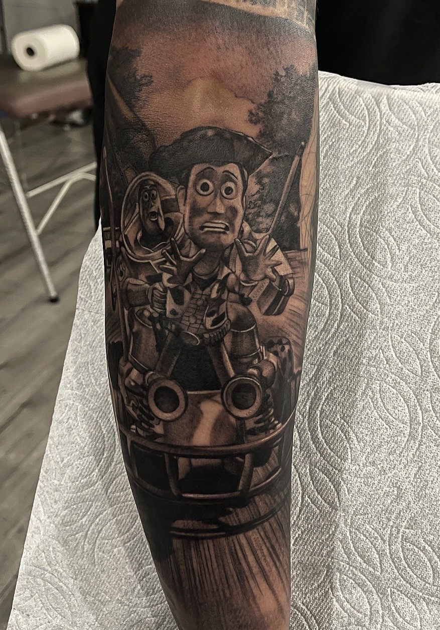 Black & Grey + Realism woody tattoo on Forearm by D-Artist on TattMe