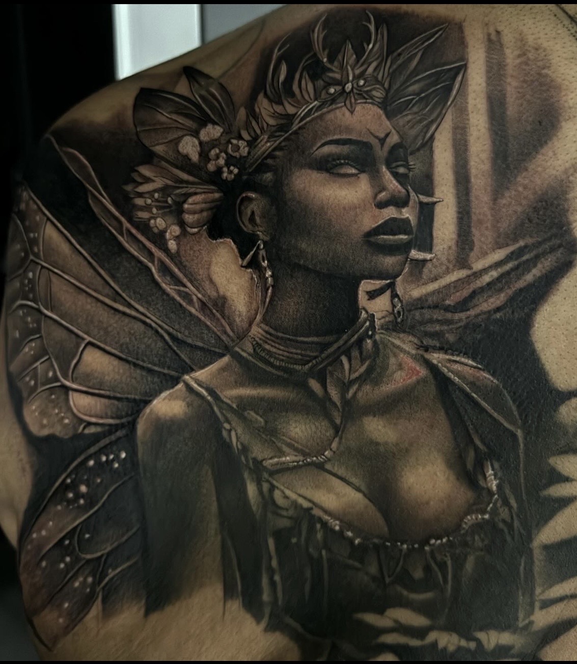 Black & Grey + Realism woman tattoo on Shoulder by D-Artist on TattMe