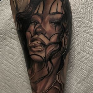 Black & Grey + Realism woman tattoo on Forearm by D-Artist on TattMe
