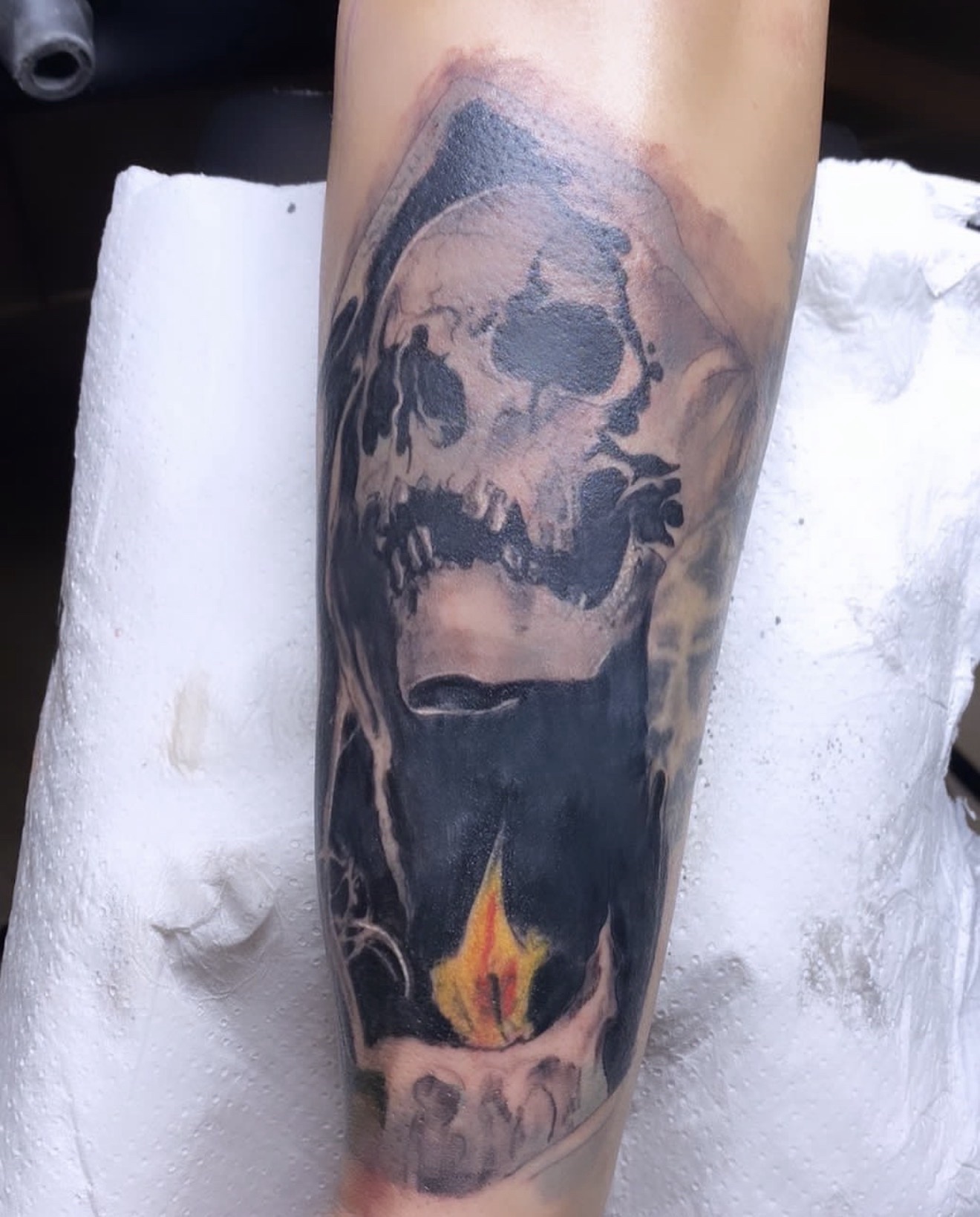Black & Grey + Realism skull tattoo on Forearm by gq_ink on TattMe