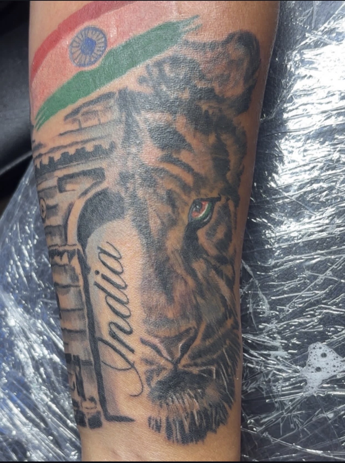 Color + Black & Grey flag tattoo on Forearm by gq_ink on TattMe
