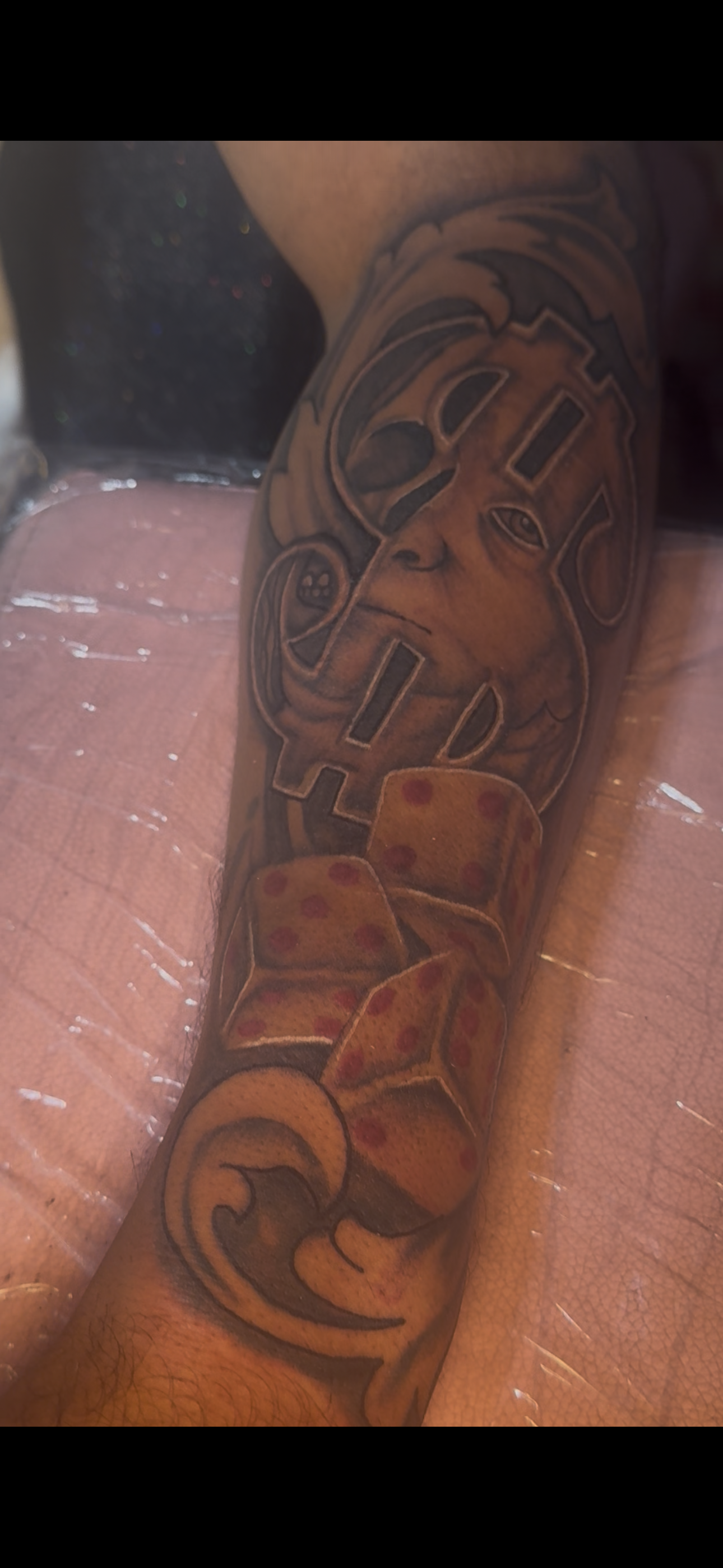 Black & Grey + Illustrative dollar sign tattoo on Forearm by InkhyTatts on TattMe