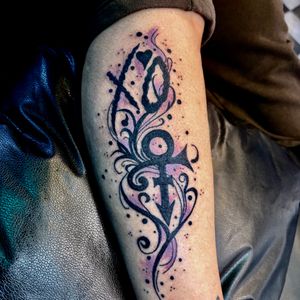 Fine Line + Black & Grey love symbol tattoo on Forearm by Meaney_Tattoos_06 on TattMe