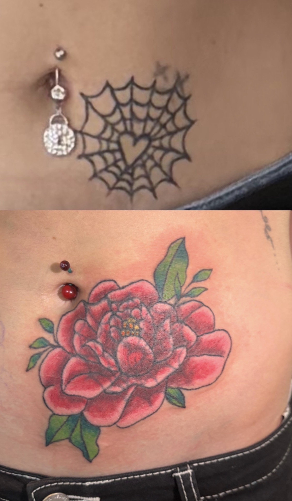 Floral + Color flower tattoo on Stomach by Meaney_Tattoos_06 on TattMe
