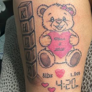 Illustrative + Color teddy bear tattoo on Upper Arm by Murda_Innk on TattMe
