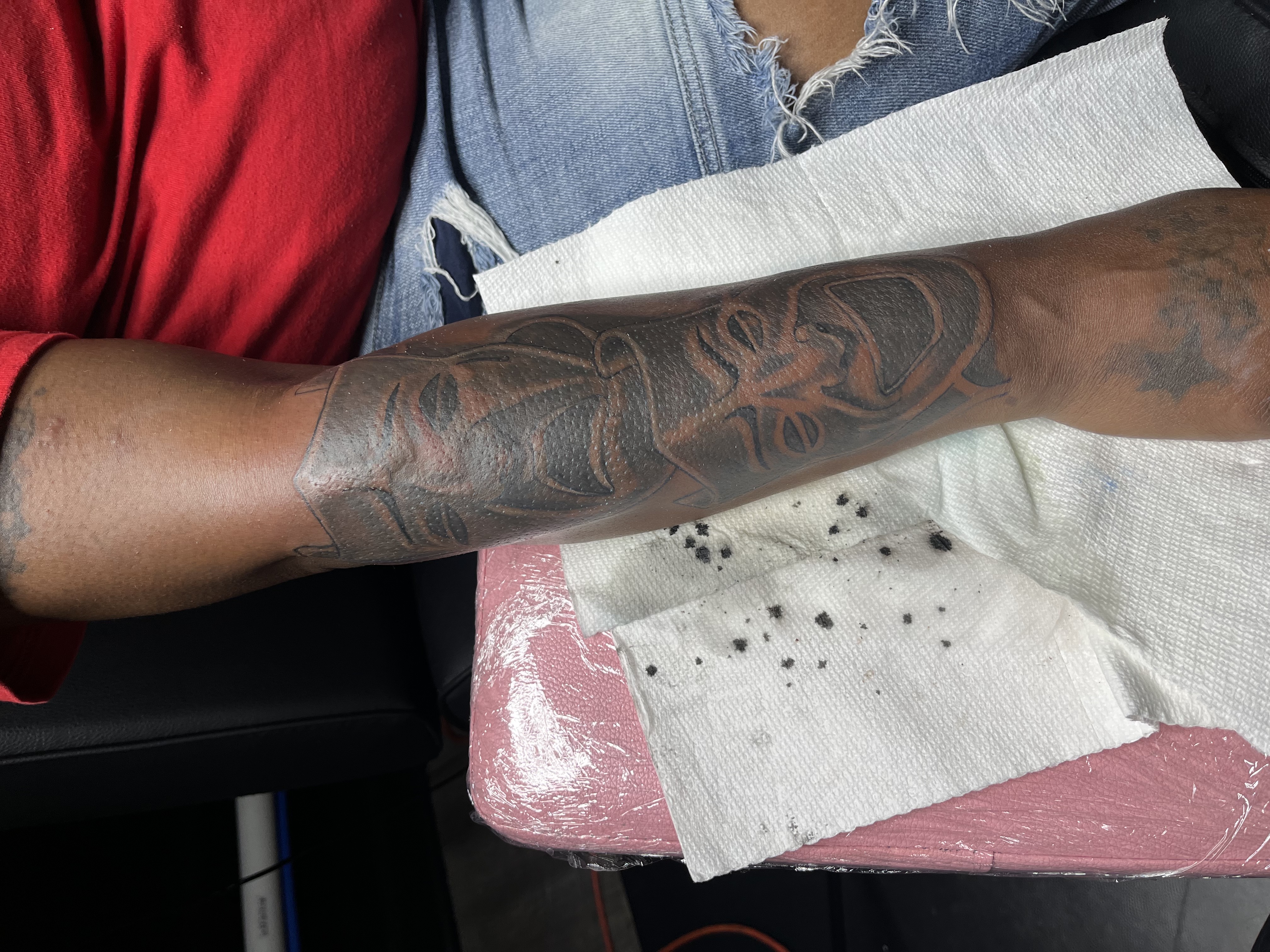 Black & Grey + Illustrative theatrical masks tattoo on Forearm by Murda_Innk on TattMe
