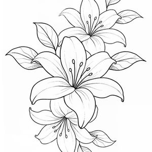 Line-work + Floral flowers tattoo by Murda_Innk on TattMe
