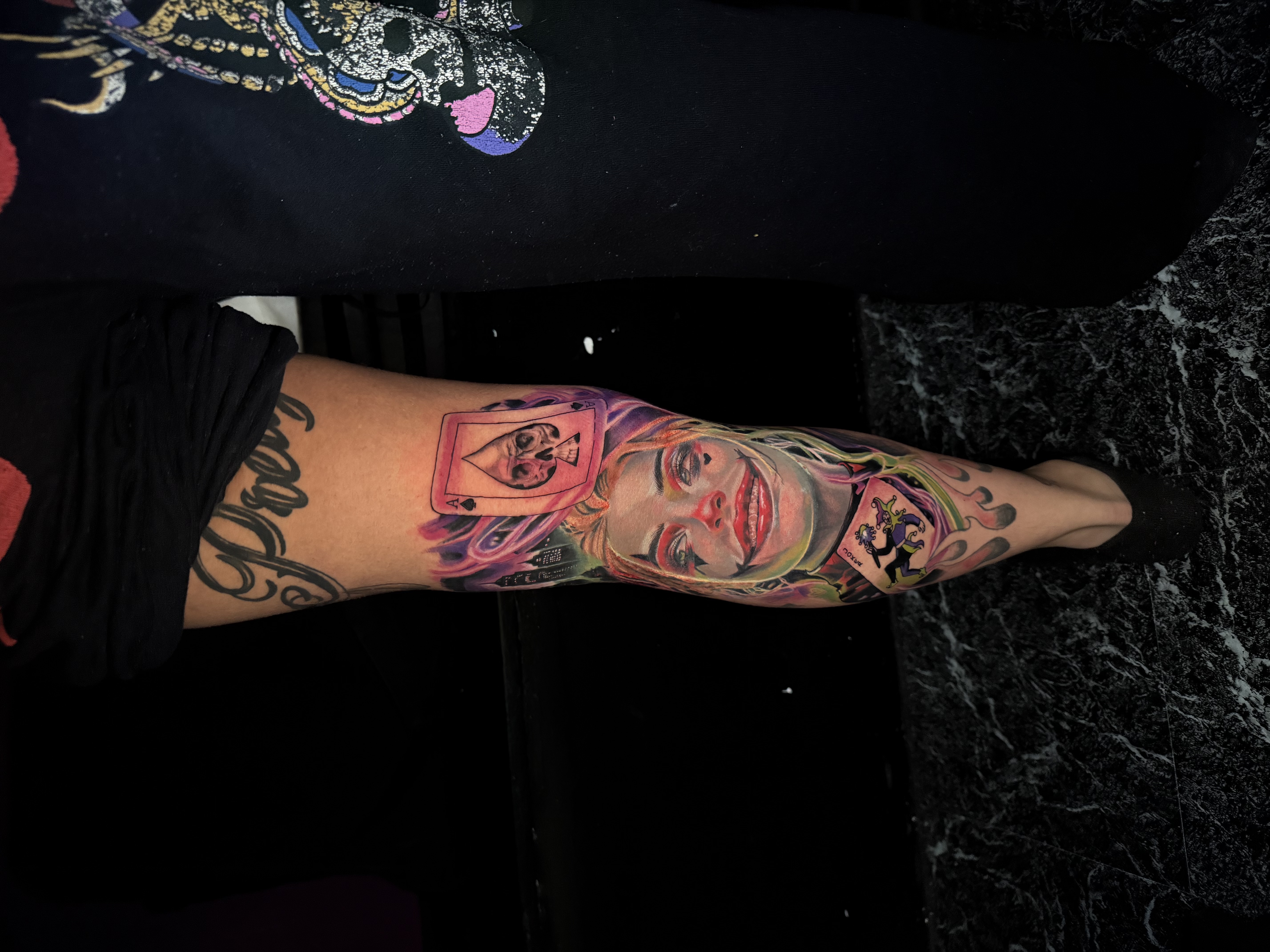 Color + Realism harley quinn tattoo on Calf by nayasTats on TattMe