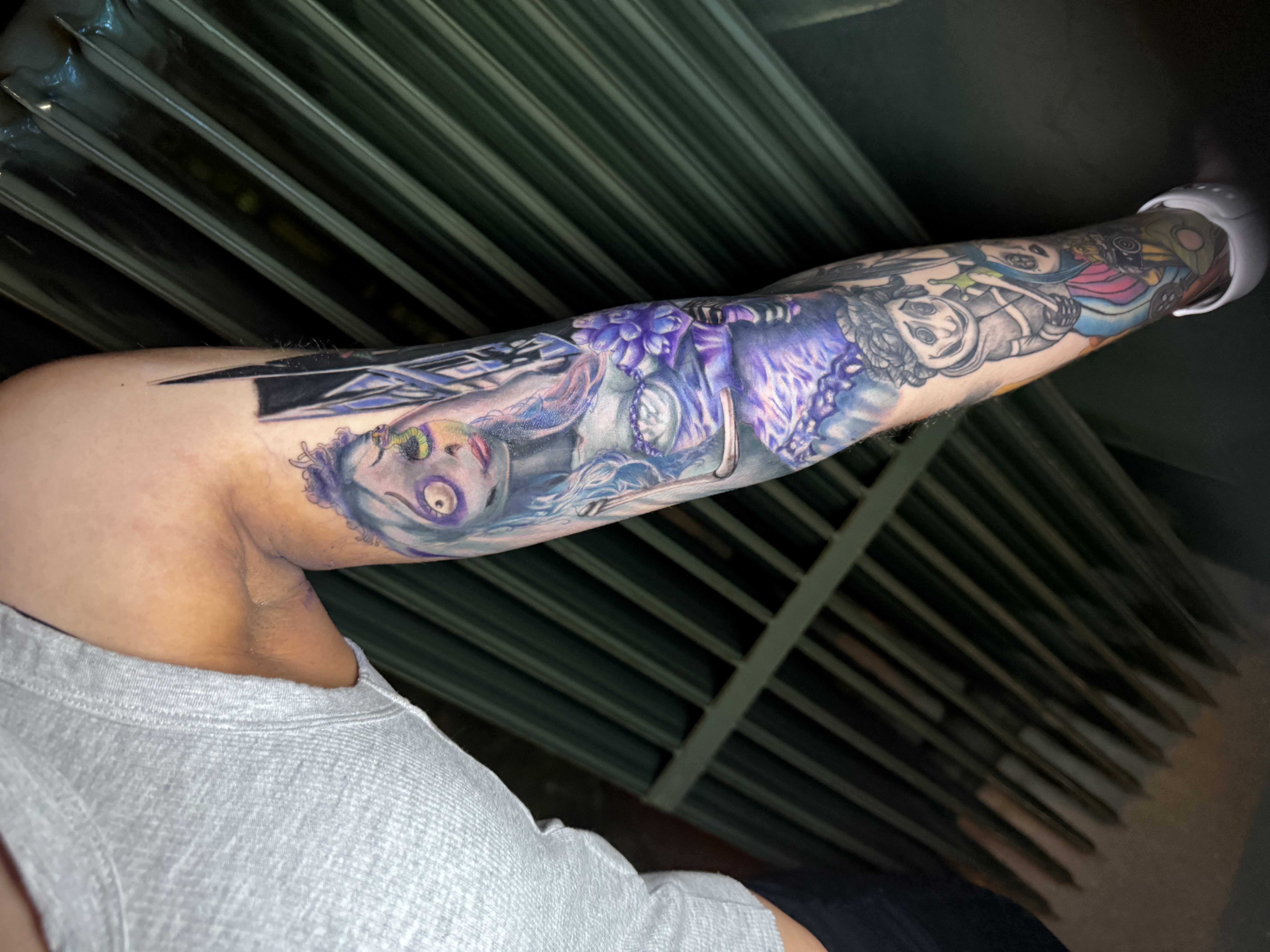 Illustrative + Color characters tattoo on Upper Arm by nayasTats on TattMe