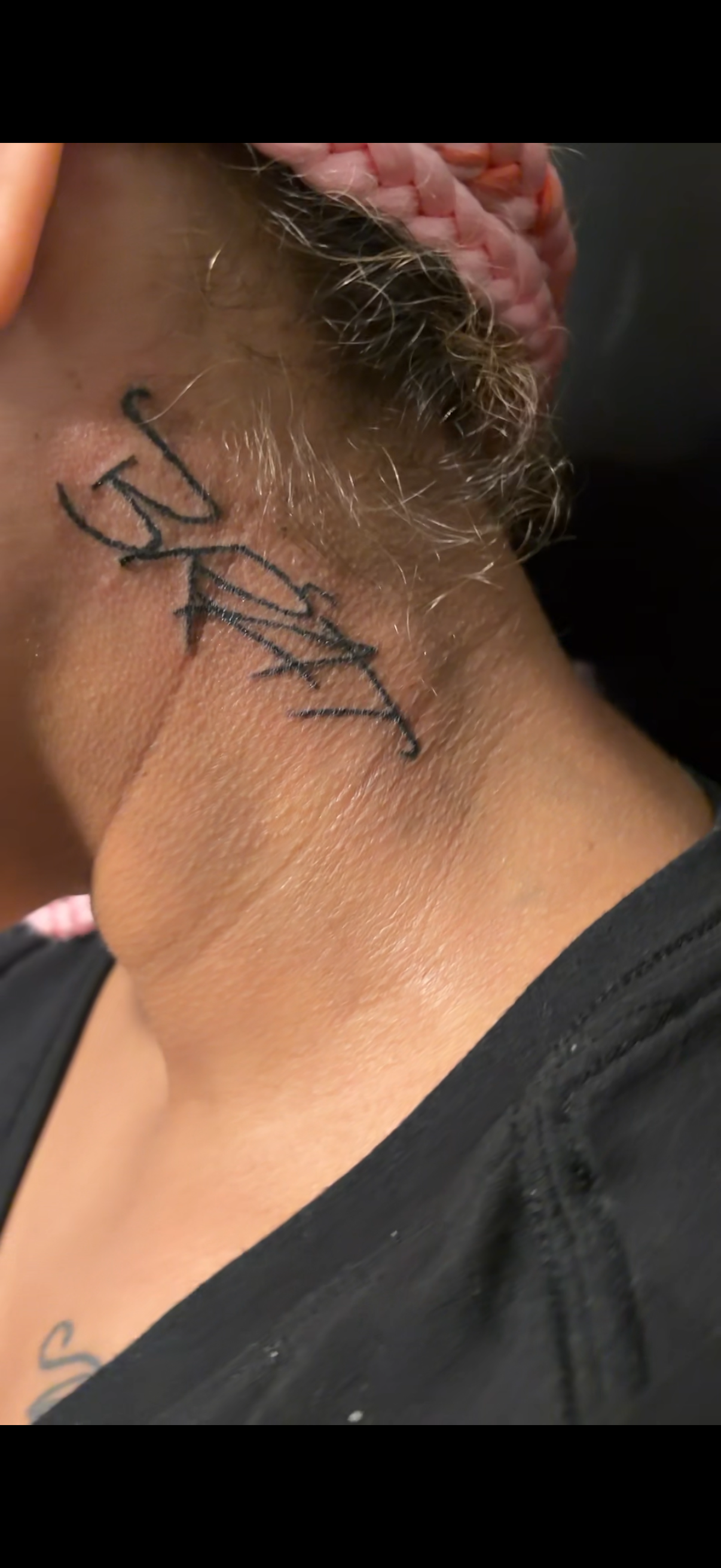 Fine Line neck tattoo tattoo by ink_bykey on TattMe