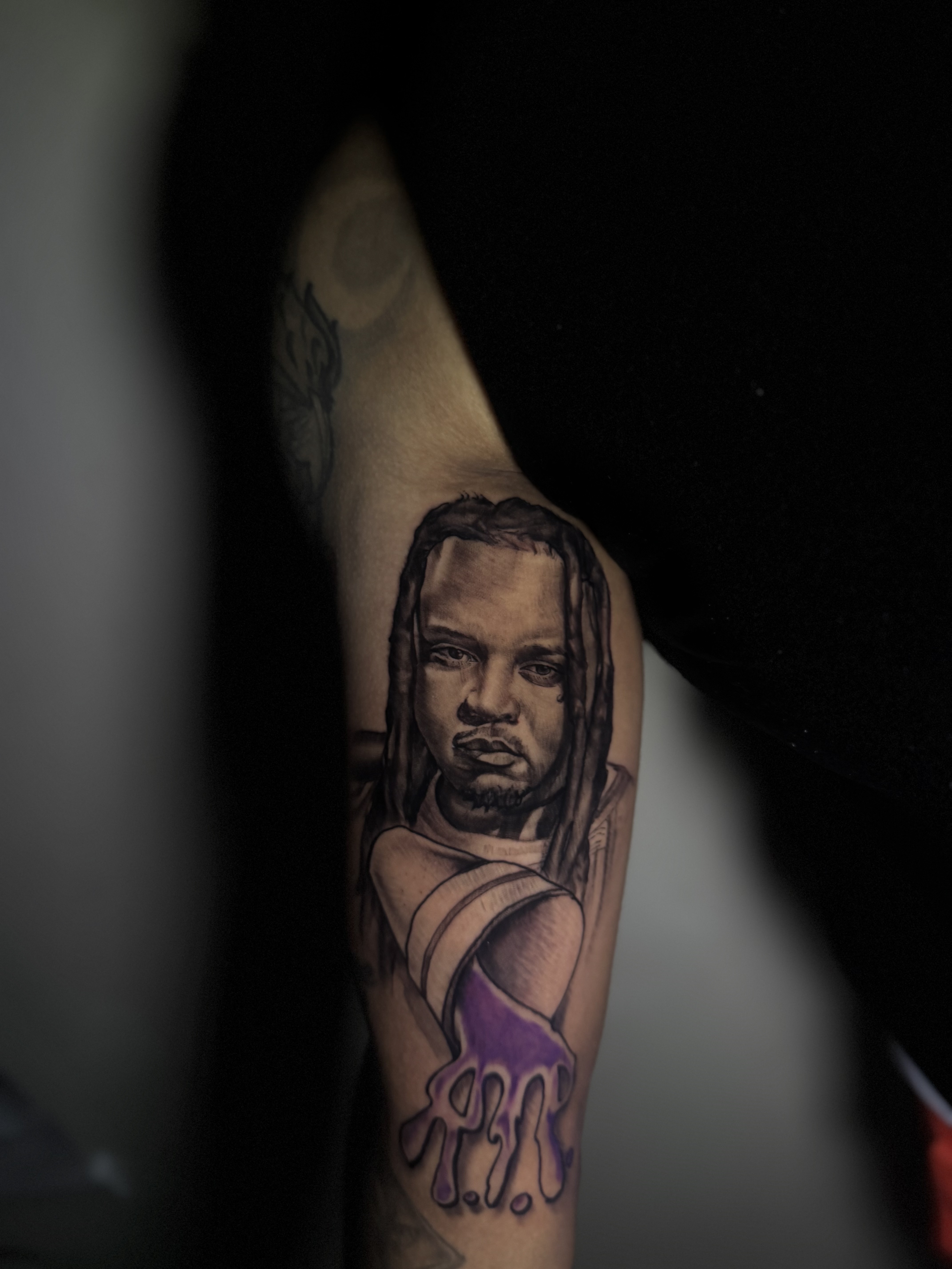Realism + Black & Grey portrait tattoo on Upper Arm by Juanyane on TattMe
