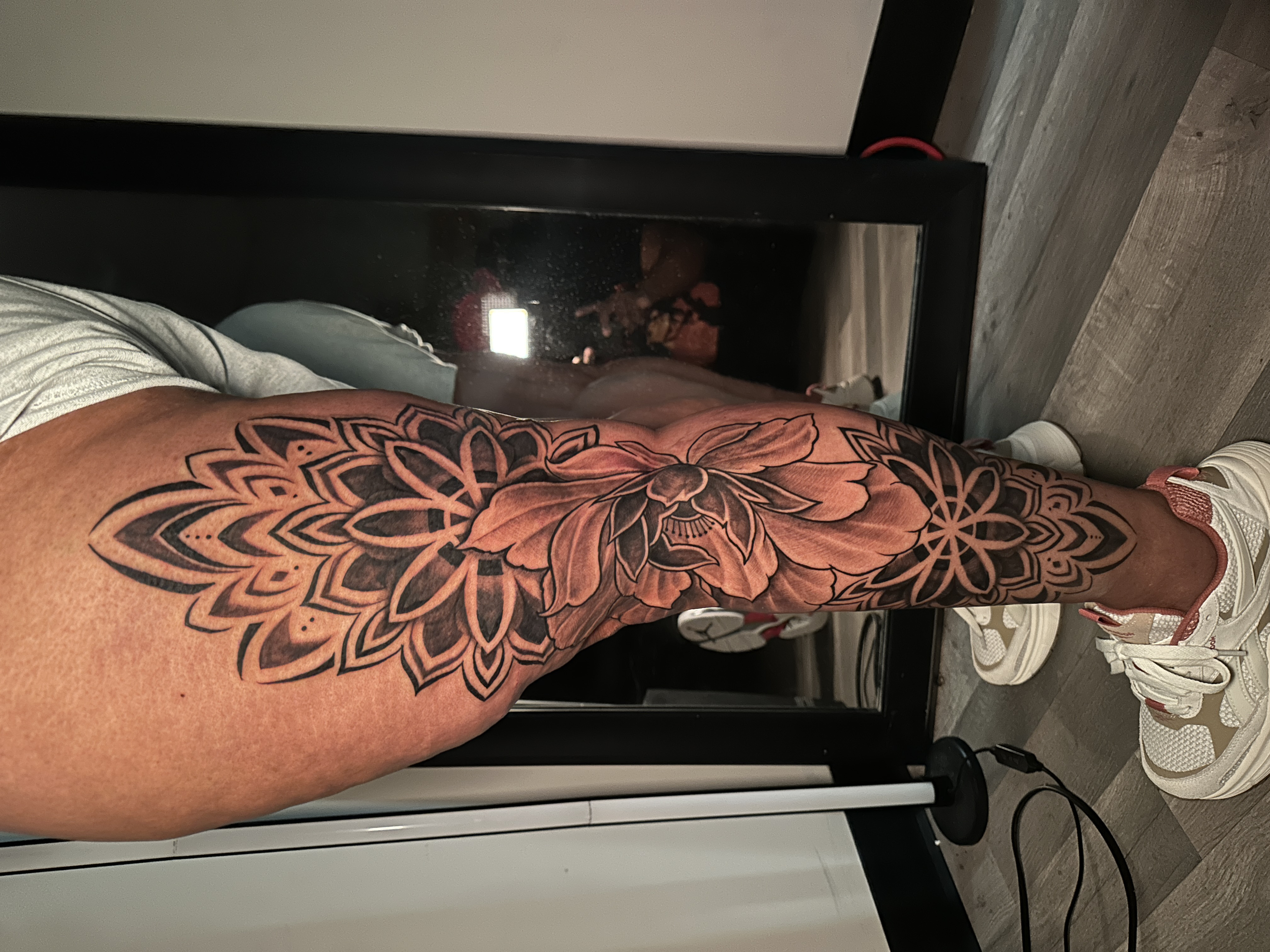 Mandala + Floral mandalas tattoo on Full Leg Sleeve by ARTWORLDINK on TattMe