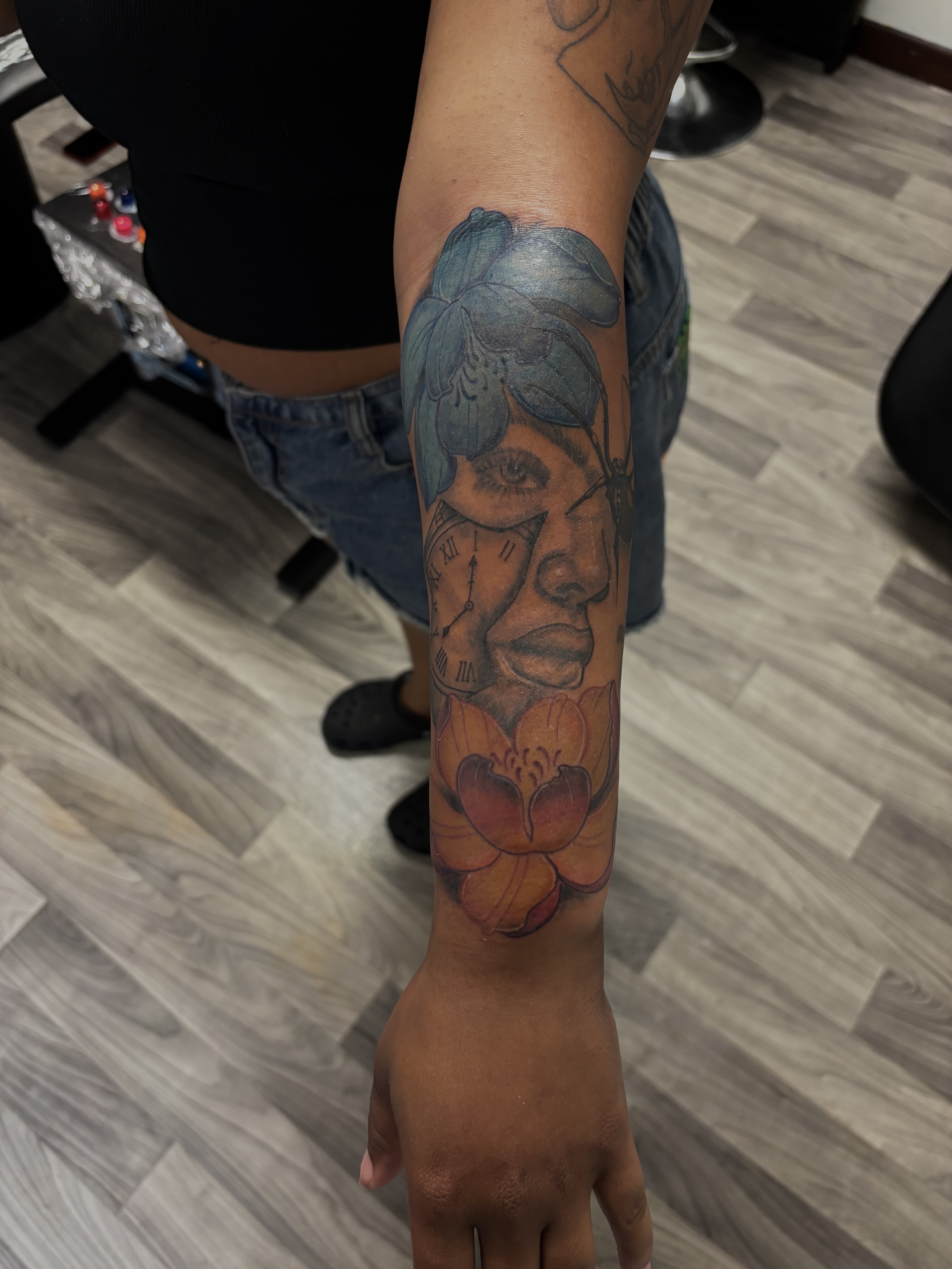 Illustrative + Color face tattoo on Forearm by TatsByDaVinci on TattMe